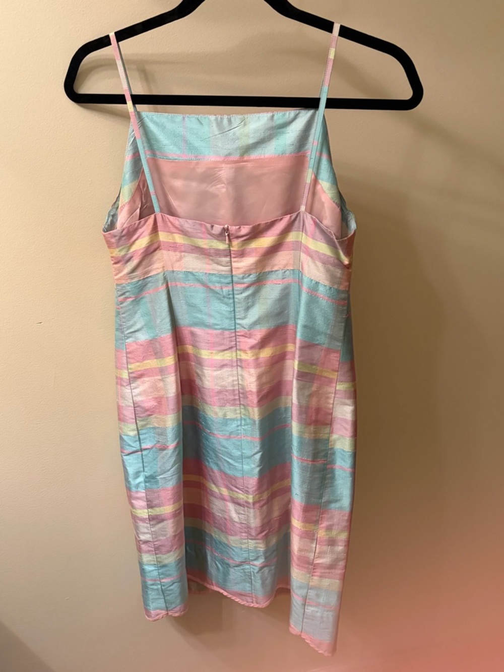 Pastel Striped Slip Dress - Pink & Aqua